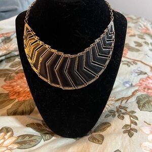Elegant Black and Gold Chevron Necklace